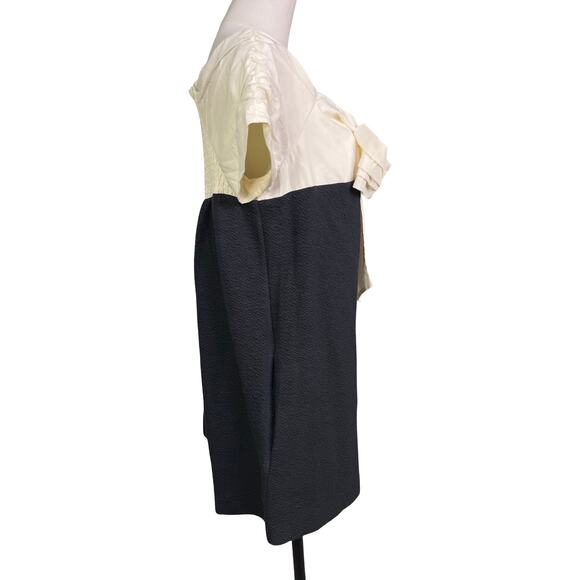 Maeve Anthropologie Bow Front Mini Dress Black White NWT Medium Petite - Picture 9 of 14